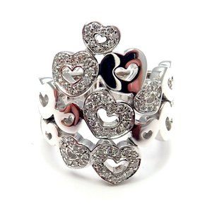 New! Authentic Pasquale Bruni 18k White Gold Diamond Heart Ring